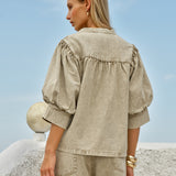 Saskia Balloon Shirt - Parchment