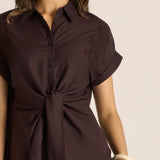 Bronte Embroidered Tie Shirt