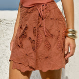 Colette Lace Skort in Red Clay | Fate + Becker - view 3