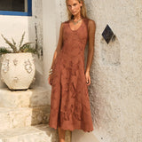 Alessia Lace Midi Dress in Red Clay | Fate + Becker