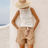 Mirabel Scarf Short in Taupe | Fate + Becker