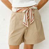Mirabel Scarf Short in Taupe | Fate + Becker - view 2