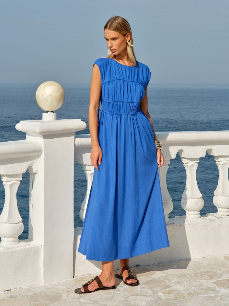 Callista Midi Dress in Cobalt | Fate + Becker
