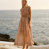 Callista Midi Dress in Sandbar Stripe | Fate + Becker