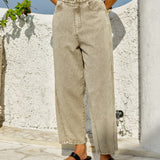 Fiora Barrel Leg Jean in Parchment | Fate + Becker