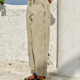 Fiora Barrel Leg Jean in Parchment | Fate + Becker - view 2