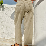 Fiora Barrel Leg Jean in Parchment | Fate + Becker - view 3