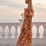 Cosima Floral Midi Dress in Petal | Fate + Becker - view 3
