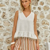 Yara Shell Tank in Ecru | Fate + Becker