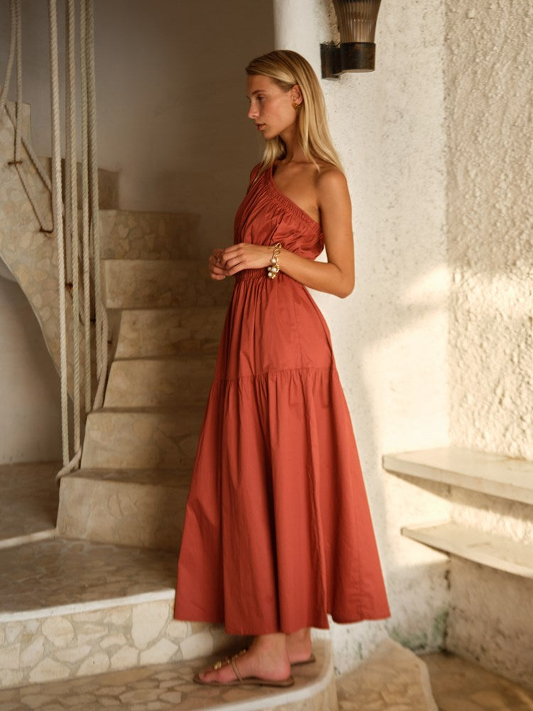 Seraphina Maxi Dress in Red Clay | Fate + Becker - view 3