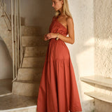 Seraphina Maxi Dress in Red Clay | Fate + Becker - view 3