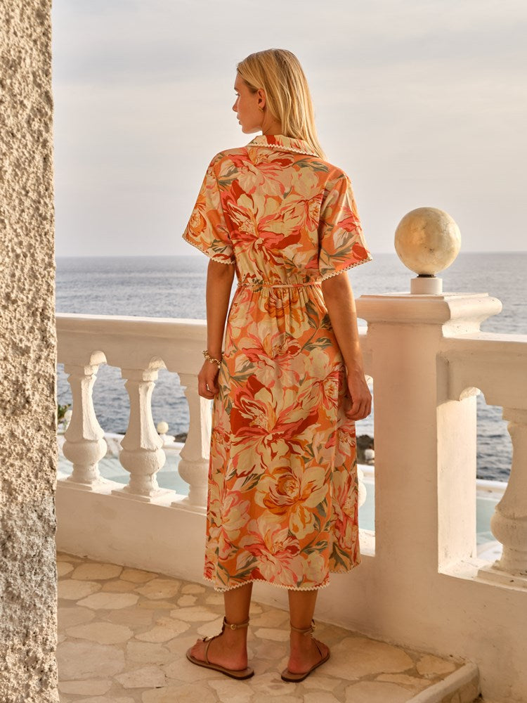 Elodie Midi Shirt Dress in Petal | Fate + Becker - view 3