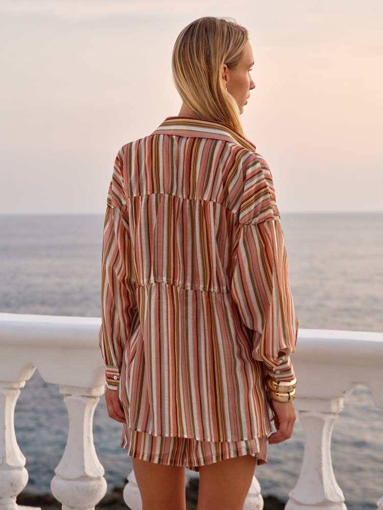 Lucette Shirt in Sandbar Stripe | Fate + Becker - view 3
