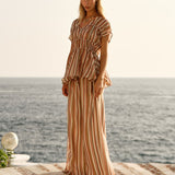 Elysia Pant in Sandbar Stripe | Fate + Becker
