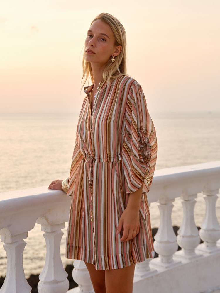 Vera Mini Dress in Sandbar Stripe | Fate + Becker - view 2