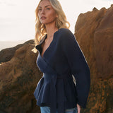 Tiny Dancer Wrap Cardi - Navy