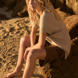 Rae V-Neck Vest - Brown Marle