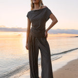 Everlyn Metallic Jersey Pant - Multicolour