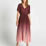 Olivia Ombre Dress - Wine Pink