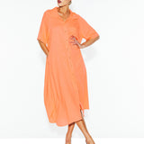 Statues Shirt Dress - Neon Melon