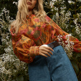 Panama Top - Orange Floral