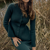 Vale Peplum Cardigan - Khaki