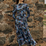 Alix Mesh Dress - Blurred Floral