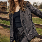 Rayne Sequin Blazer - Black