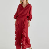 The Dancer Ruffle Pants - Pomegranate