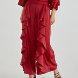 The Dancer Ruffle Pants - Pomegranate