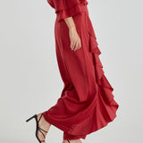 The Dancer Ruffle Pants - Pomegranate