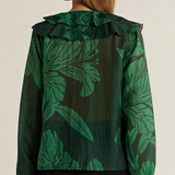 Lynn Ruffle Blouse - Evergreen