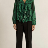 Lynn Ruffle Blouse - Evergreen