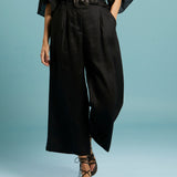 Exhale Belted Wide Leg Pant - Black