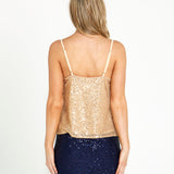 Nightlife Sequinned Cami - Gold