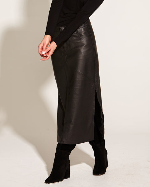 A line midi leather skirt best sale