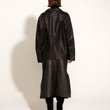 Underground 100% Leather Oversized Shacket - Black