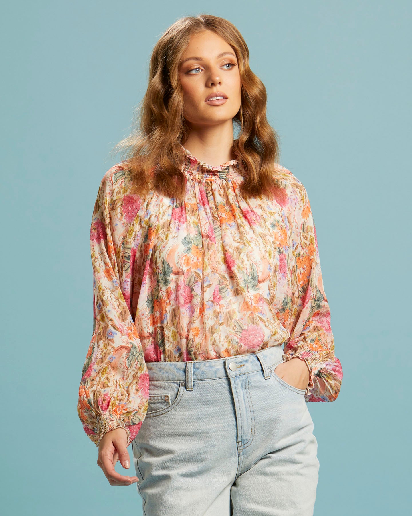 Another Love Shirred Neck Top - Vintage Floral – FATE+BECKER