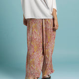 First Move Pleated Wide Leg Pant - Golden Paisley