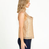 Nightlife Sequinned Cami - Gold