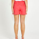 Sunset Sound High-Waisted Linen Shorts - Fuschia Pink